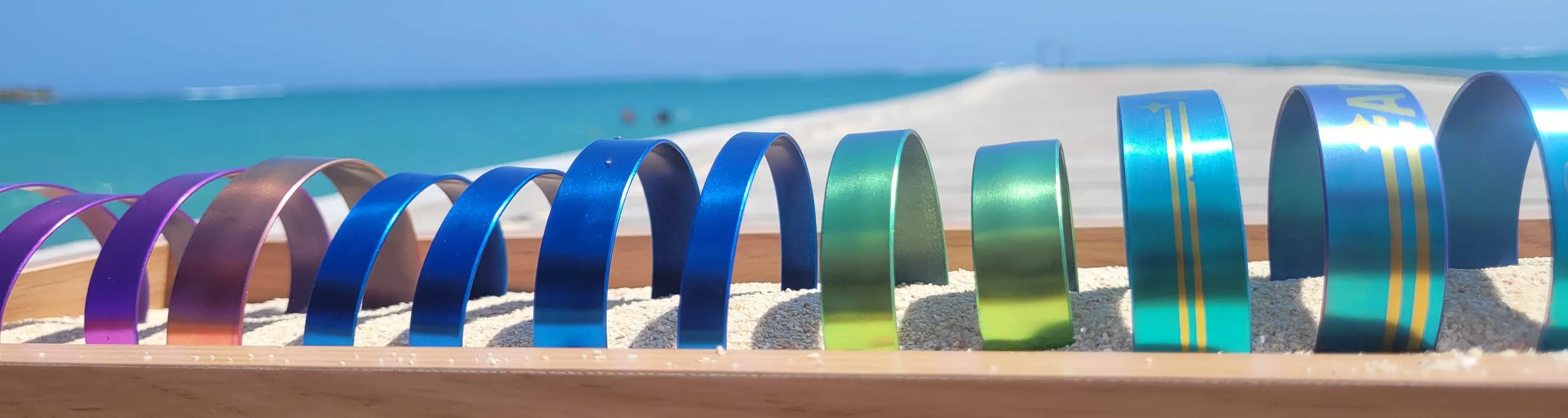Arubangles Bracelet Collection shown on Rodgers Beach Pier