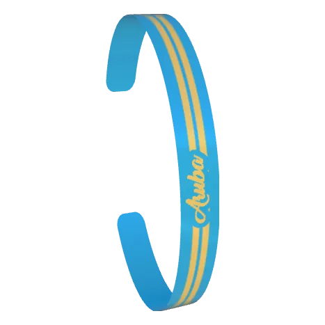 Variant Image font_angled for Aruba Classic (Narrow) Gold Drop / Dark Powder Blue