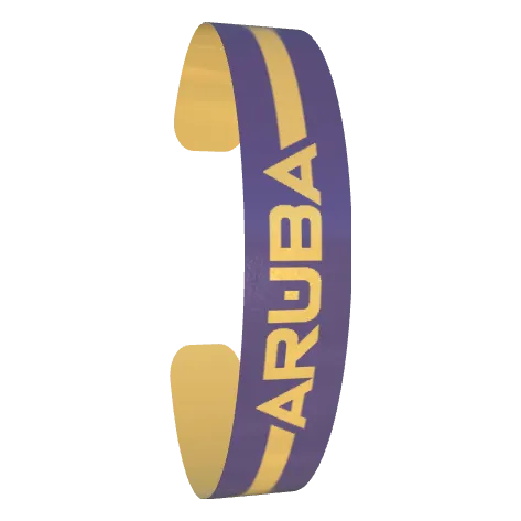 Variant Image font_angled for Aruba Single Stripe Gold Drop / Dark Byzantium