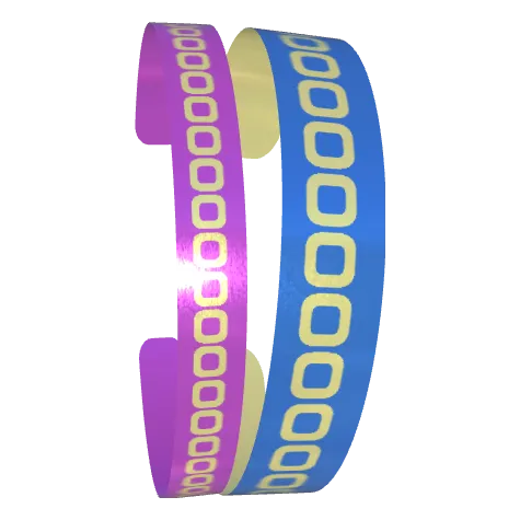 Variant Image font_angled for Partner Bangles Celery Green / Royal Purple, Celery Green / Cerulean Blue