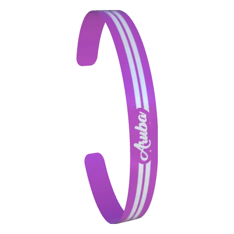 Variant Image font_angled for Aruba Classic (Narrow) Silver Lake Blue / Royal Purple